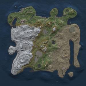 Thumbnail Rust Map: Procedural Map, Size: 3500, Seed: 869353132, 16 Monuments