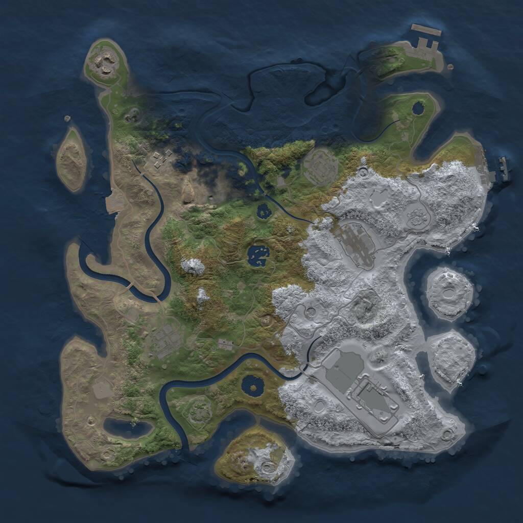 Rust Map: Procedural Map, Size: 3500, Seed: 31118, 14 Monuments