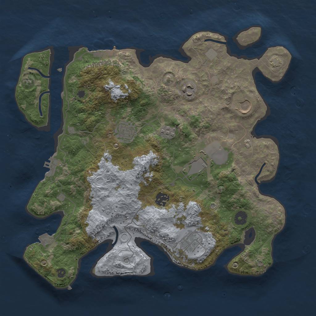 Rust Map: Procedural Map, Size: 3500, Seed: 548263190, 15 Monuments