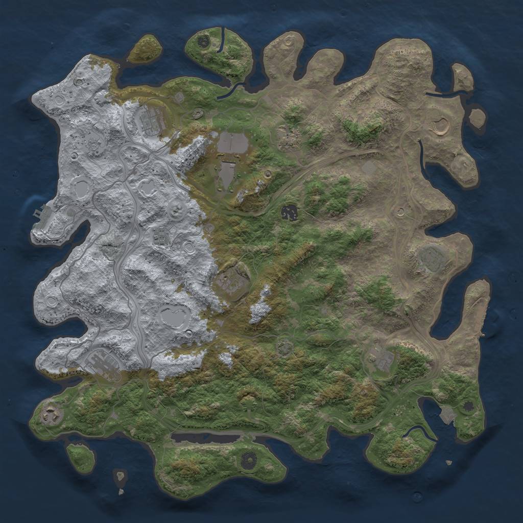 Rust Map: Procedural Map, Size: 4500, Seed: 9999991, 19 Monuments