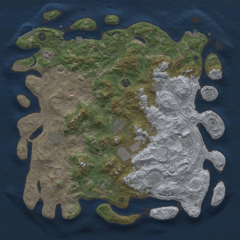Rust Map: Procedural Map, Size: 4500, Seed: 299064922, 19 Monuments