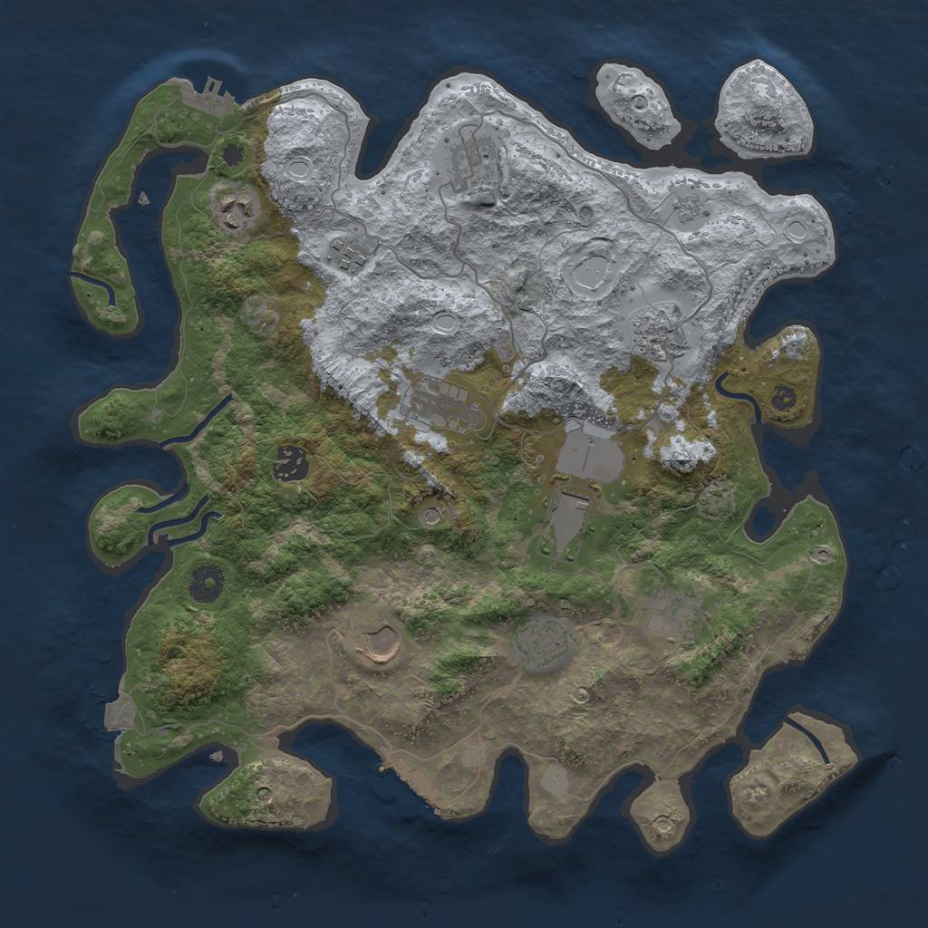 Rust Map: Procedural Map, Size: 3750, Seed: 73112, 18 Monuments