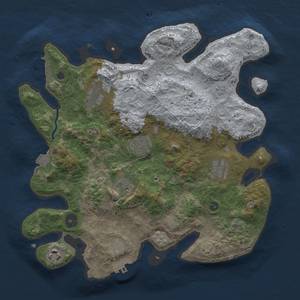 Thumbnail Rust Map: Procedural Map, Size: 3300, Seed: 834778482, 14 Monuments