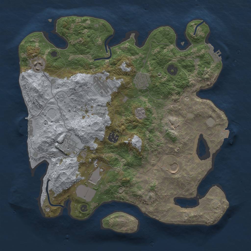 Rust Map: Procedural Map, Size: 3500, Seed: 1818079842, 16 Monuments