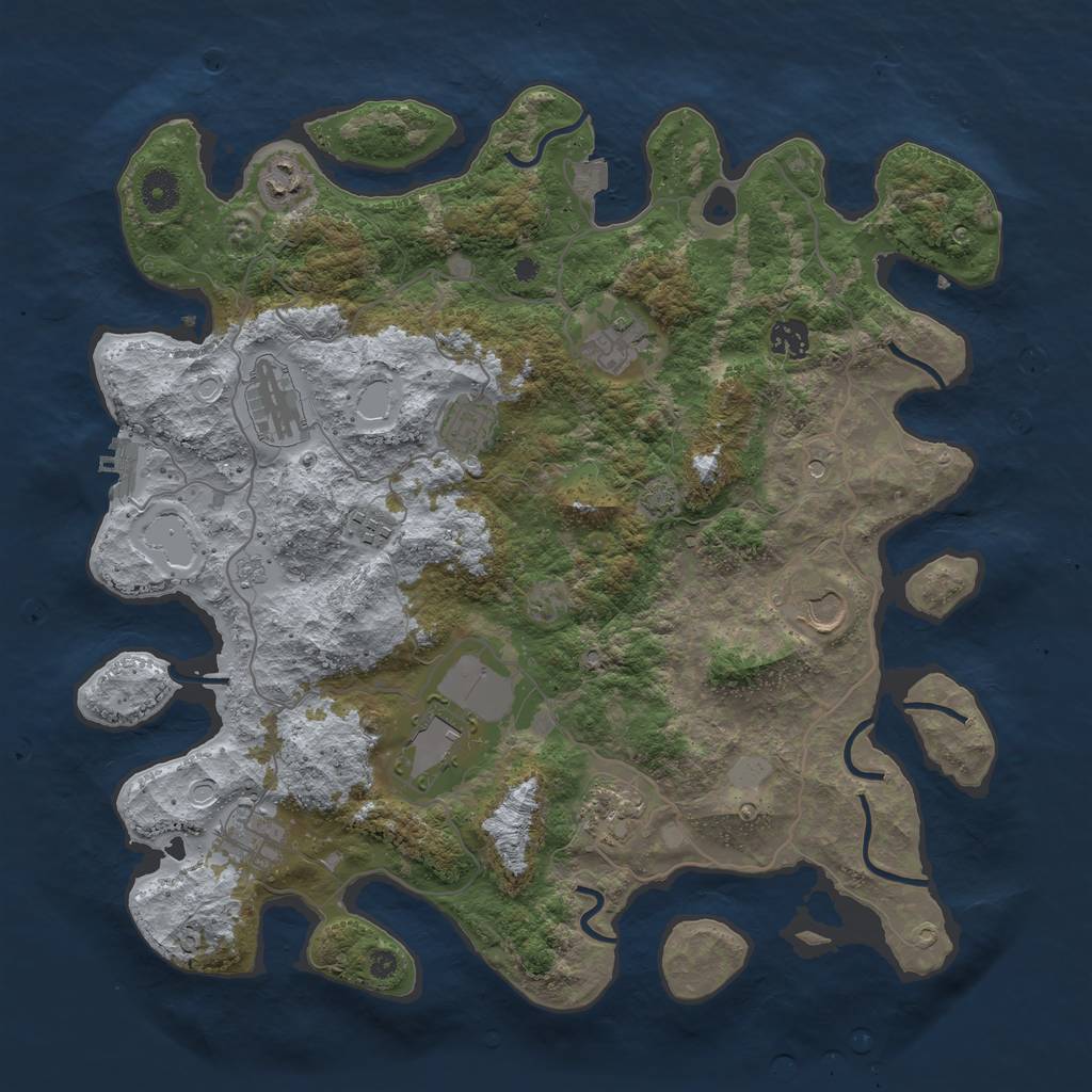 Rust Map: Procedural Map, Size: 4000, Seed: 914905503, 17 Monuments