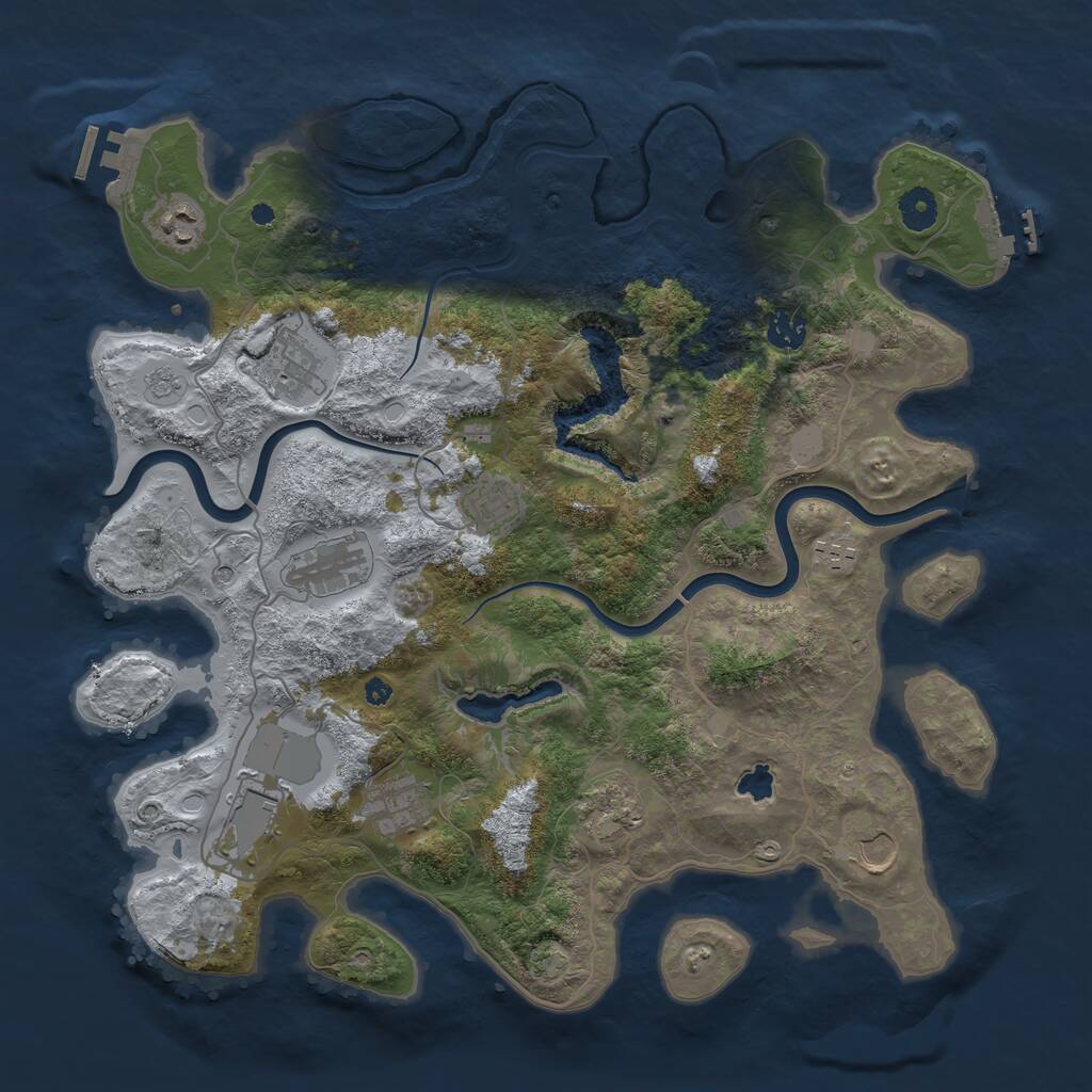 Rust Map: Procedural Map, Size: 4000, Seed: 914905503, 16 Monuments