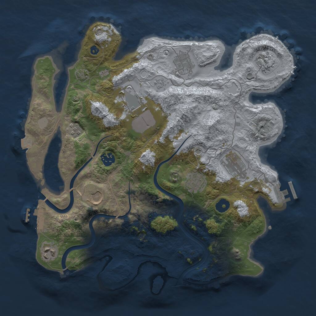 Rust Map: Procedural Map, Size: 3500, Seed: 1604831198, 15 Monuments
