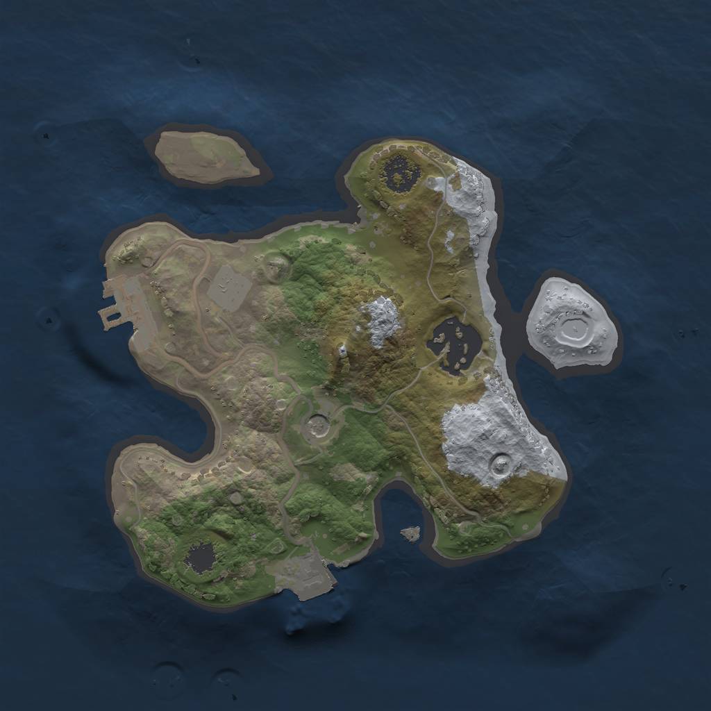 Rust Map: Procedural Map, Size: 2000, Seed: 110105, 6 Monuments