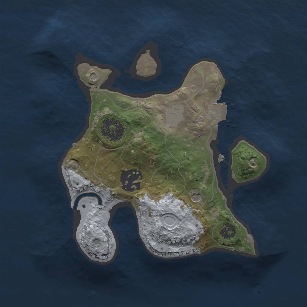 Rust Map: Procedural Map, Size: 2000, Seed: 1066804518, 5 Monuments