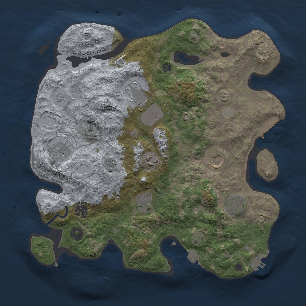 Rust Map: Procedural Map, Size: 3500, Seed: 732501055, 16 Monuments