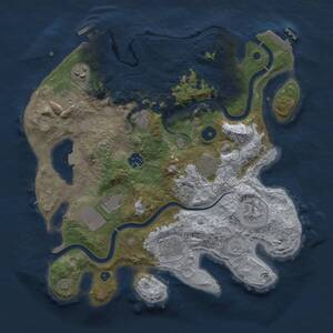 Thumbnail Rust Map: Procedural Map, Size: 3500, Seed: 1912673691, 15 Monuments