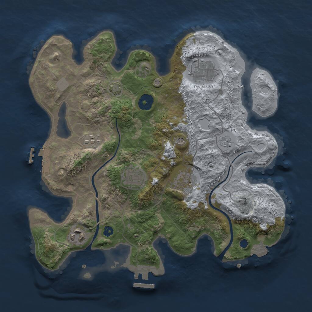 Rust Map: Procedural Map, Size: 3000, Seed: 1448754298, 11 Monuments