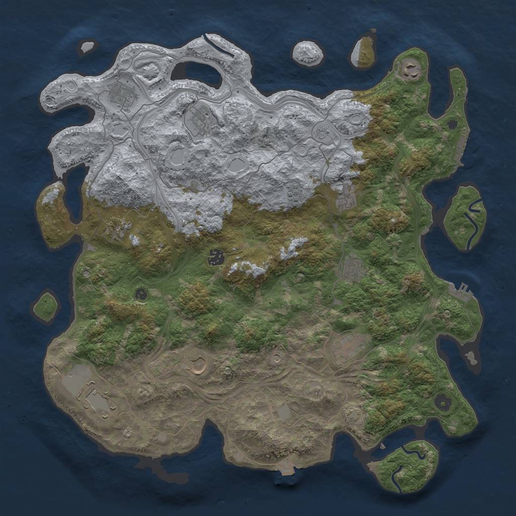 Rust Map: Procedural Map, Size: 4500, Seed: 851755774, 19 Monuments