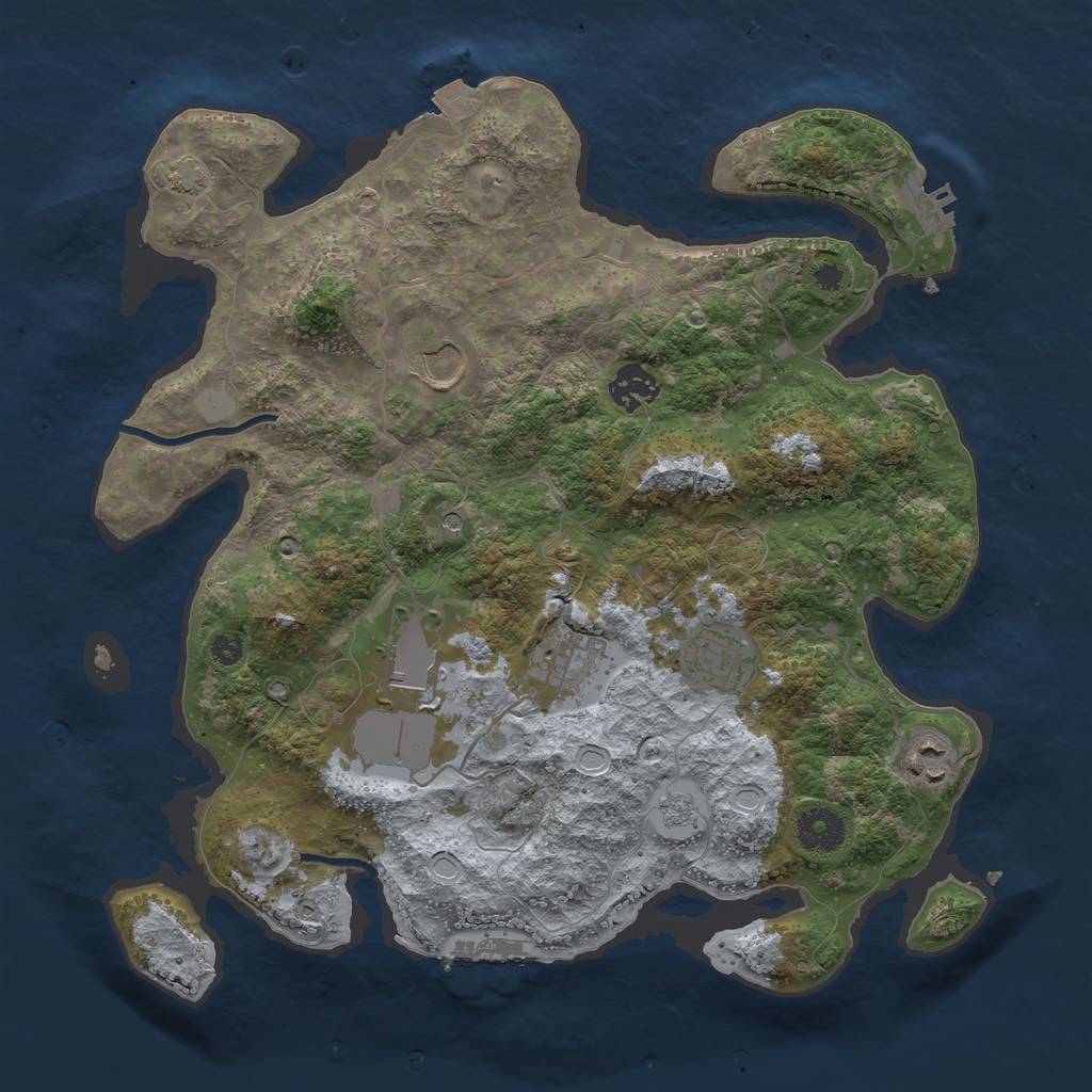 Rust Map: Procedural Map, Size: 3500, Seed: 1362145633, 14 Monuments