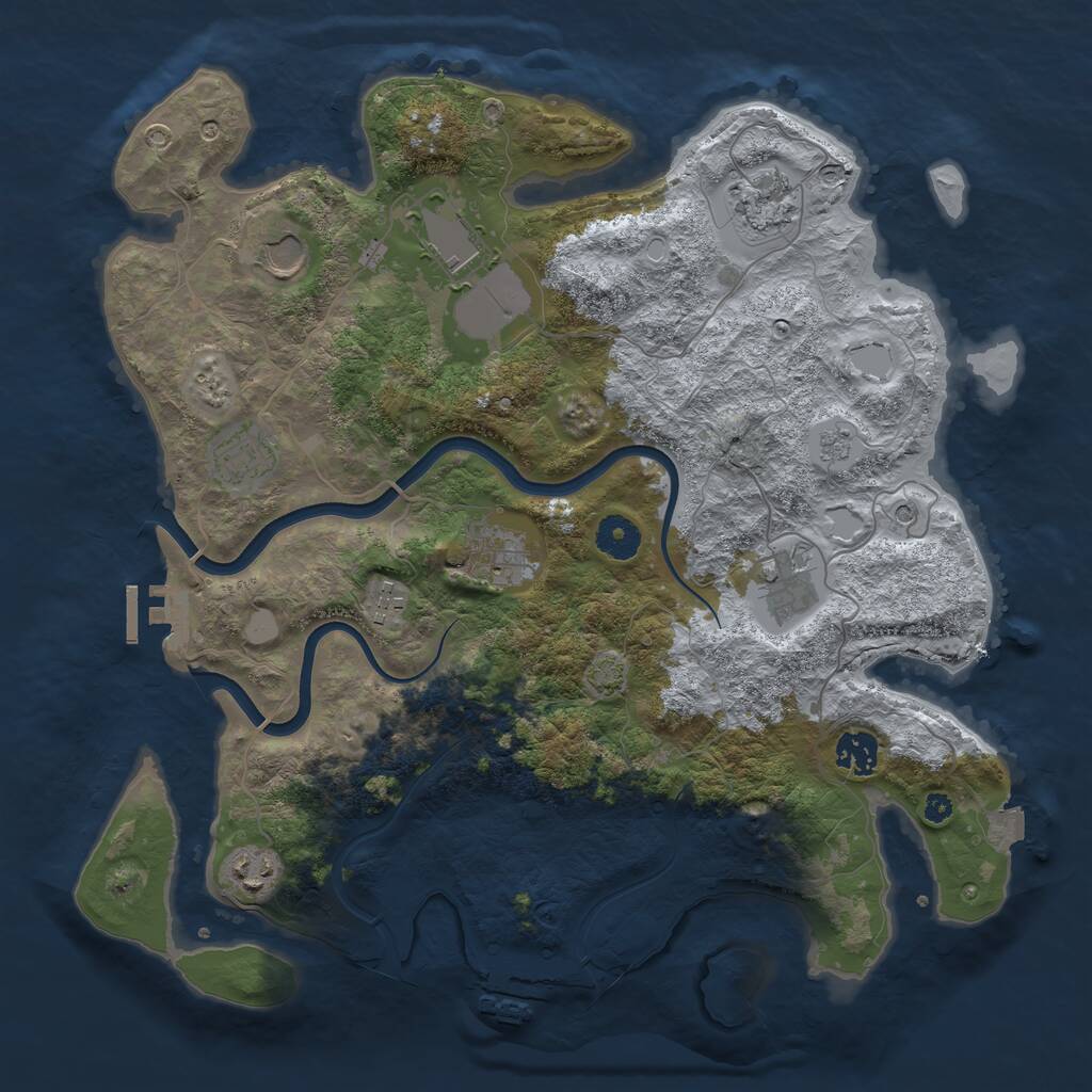 Rust Map: Procedural Map, Size: 3750, Seed: 86271, 15 Monuments