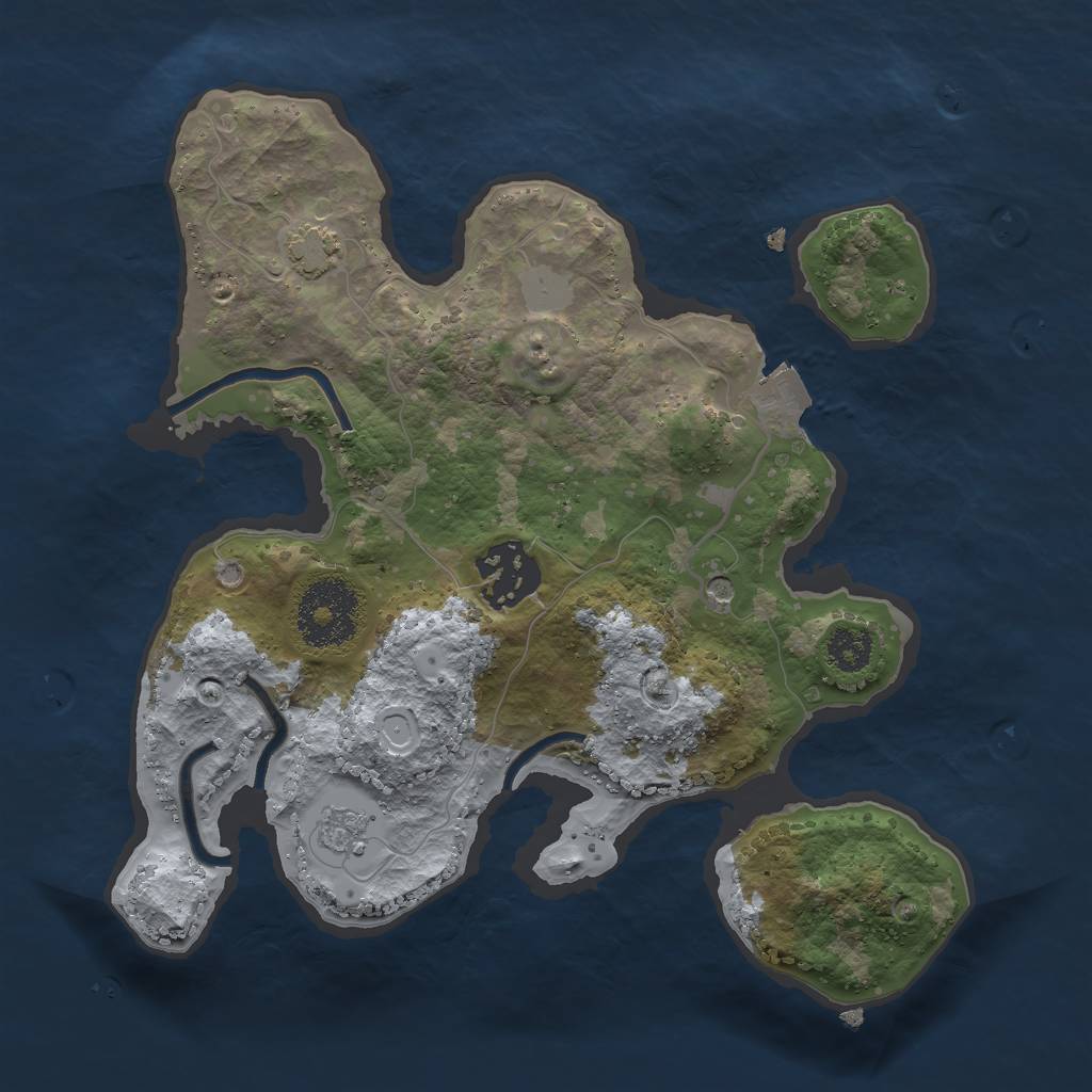 Rust Map: Procedural Map, Size: 2500, Seed: 482980600, 7 Monuments