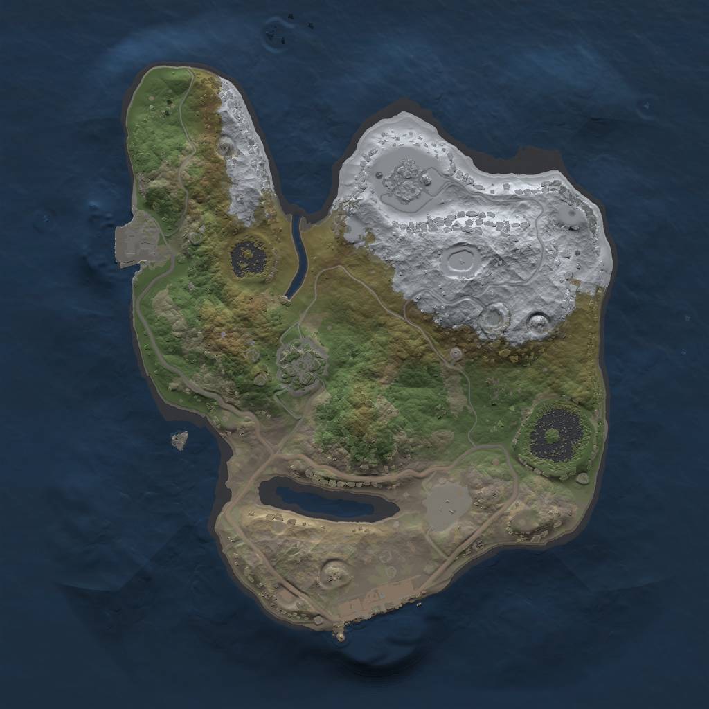 Rust Map: Procedural Map, Size: 2000, Seed: 231581157, 6 Monuments