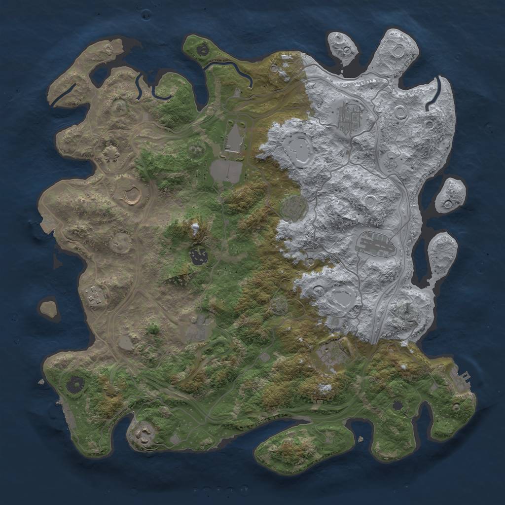 Rust Map: Procedural Map, Size: 4250, Seed: 121212121, 18 Monuments