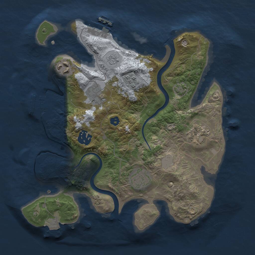 Rust Map: Procedural Map, Size: 2750, Seed: 558122213, 11 Monuments