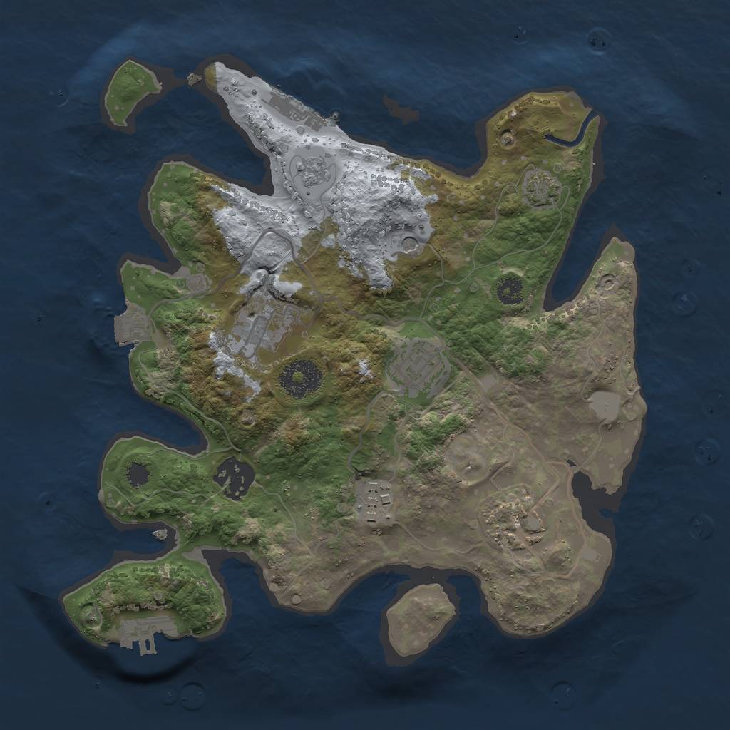 Rust Map: Procedural Map, Size: 2750, Seed: 558122213, 13 Monuments