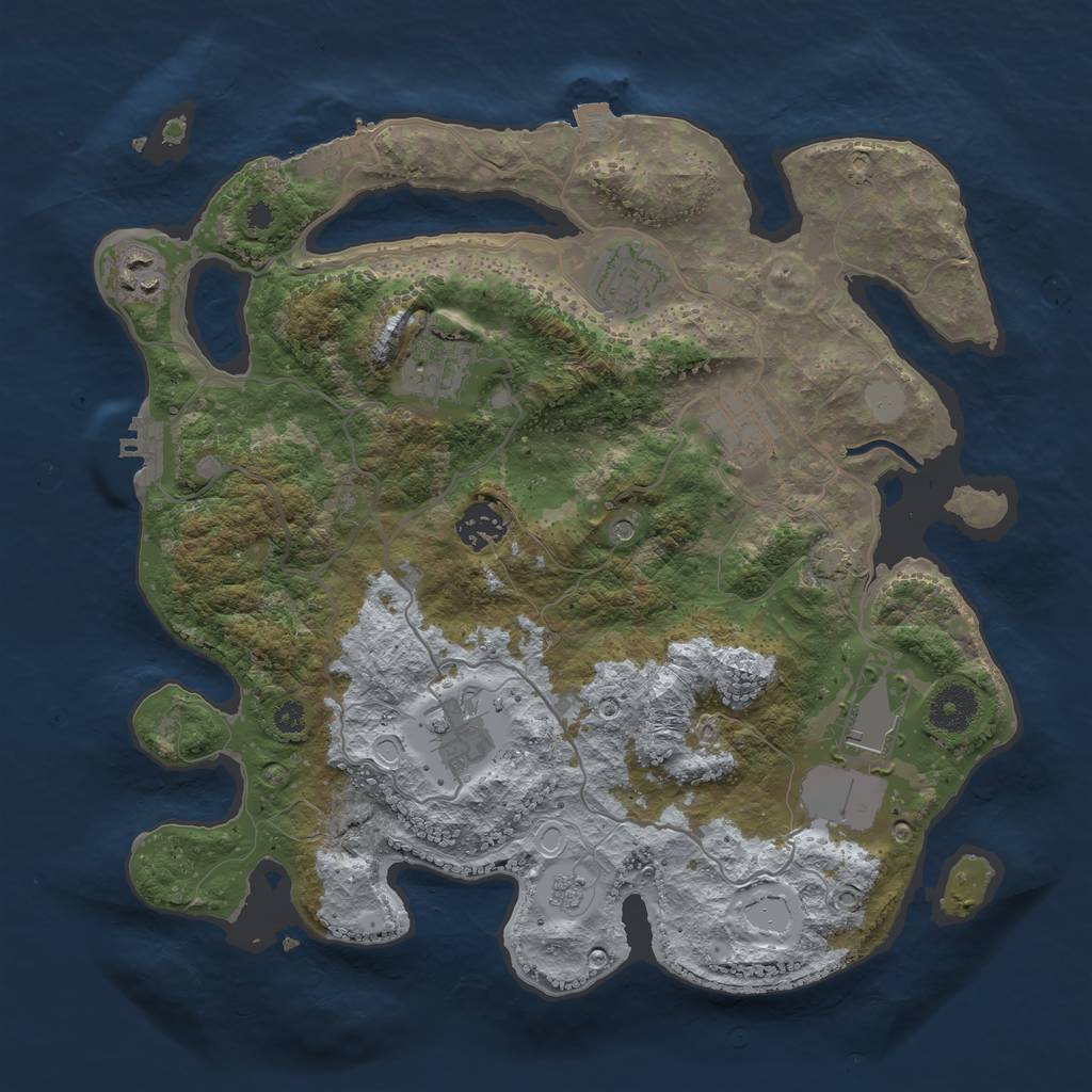 Rust Map: Procedural Map, Size: 3500, Seed: 1695786372, 15 Monuments