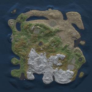 Thumbnail Rust Map: Procedural Map, Size: 3500, Seed: 1695786372, 15 Monuments