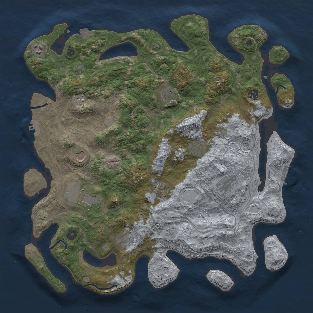 Rust Map: Procedural Map, Size: 4250, Seed: 1761433356, 18 Monuments