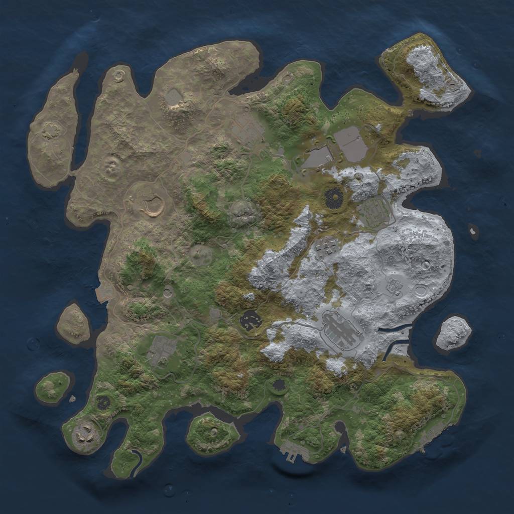Rust Map: Procedural Map, Size: 3750, Seed: 114108904, 17 Monuments