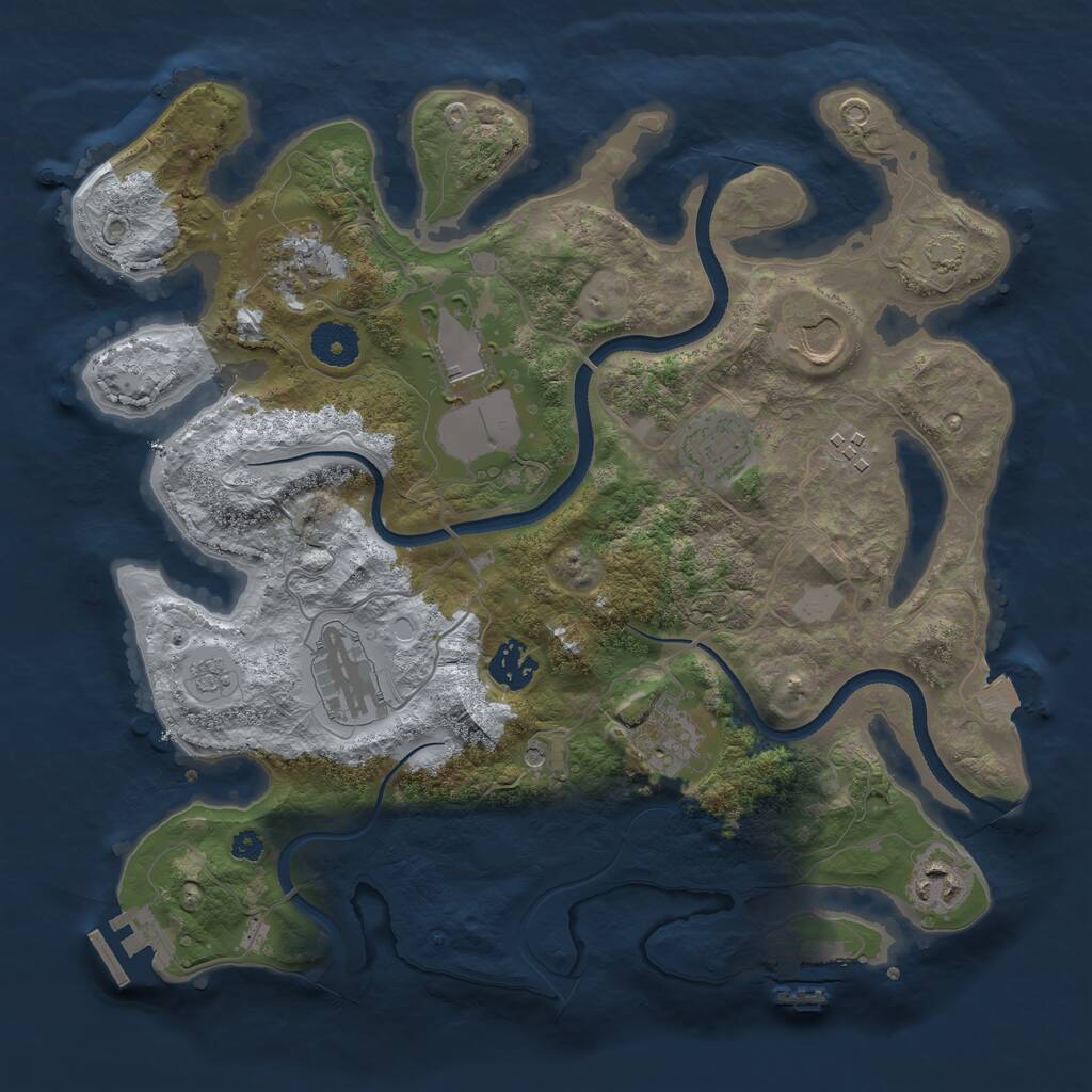 Rust Map: Procedural Map, Size: 3500, Seed: 949405910, 15 Monuments