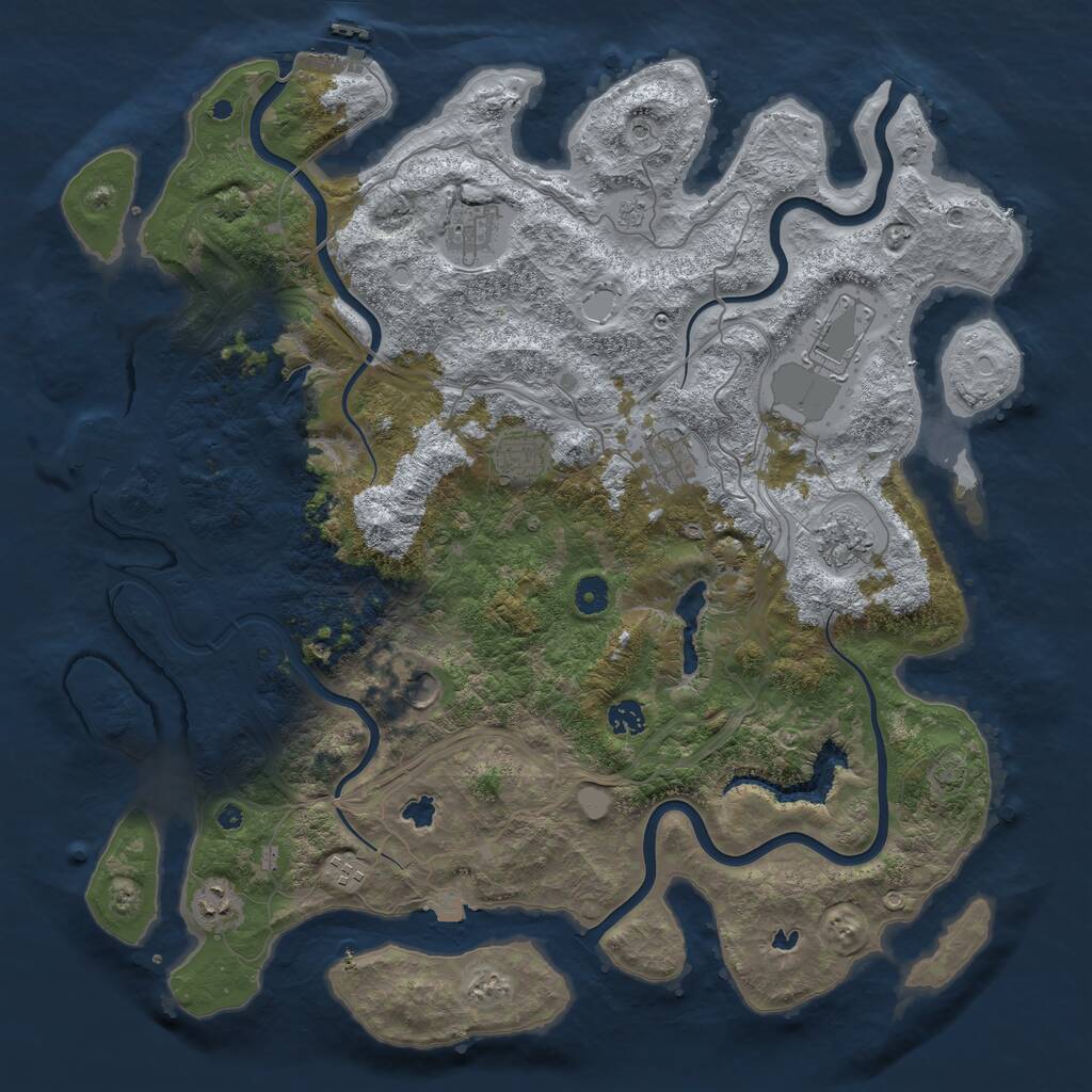 Rust Map: Procedural Map, Size: 4500, Seed: 1806282415, 15 Monuments
