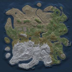 Thumbnail Rust Map: Procedural Map, Size: 4000, Seed: 837163413, 14 Monuments