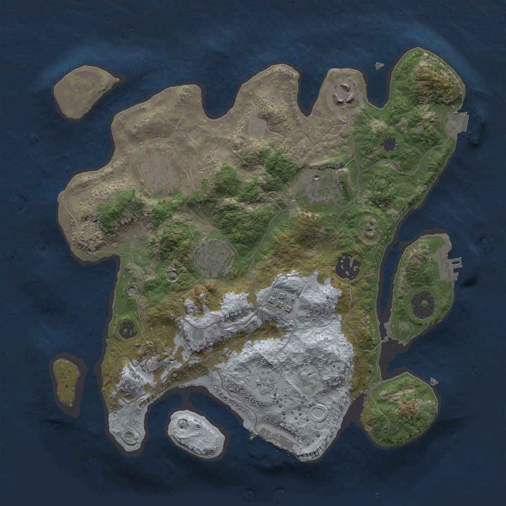 Rust Map: Procedural Map, Size: 3000, Seed: 11196, 14 Monuments