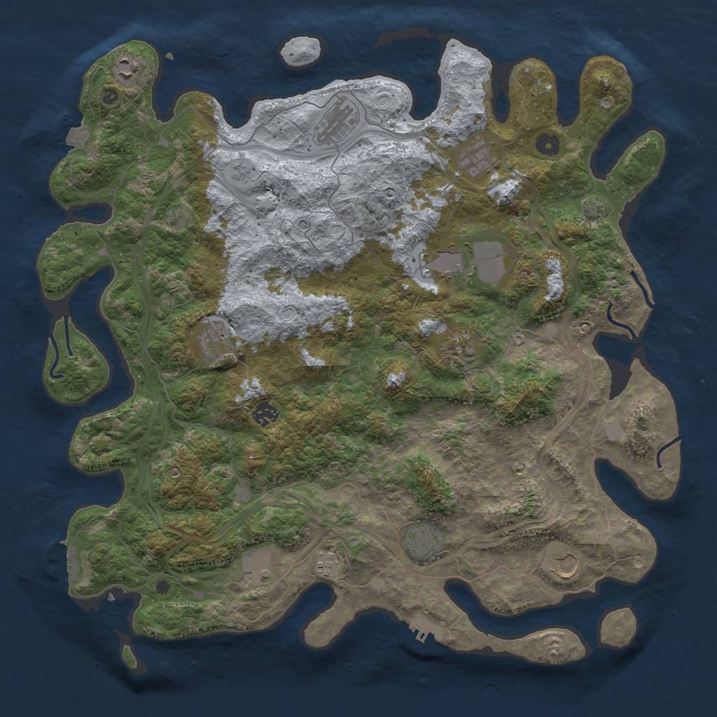 Rust Map: Procedural Map, Size: 4500, Seed: 166316794, 19 Monuments