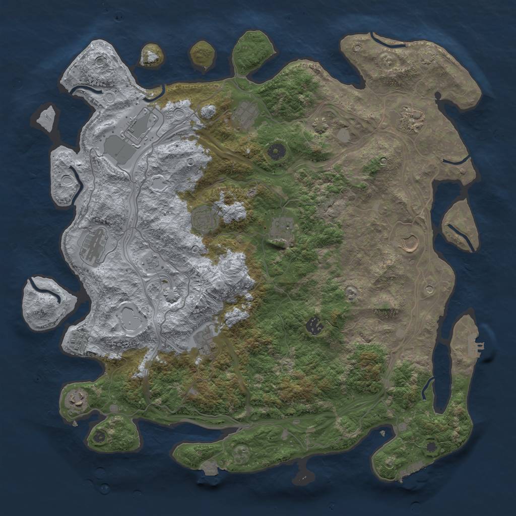 Rust Map: Procedural Map, Size: 4500, Seed: 12352351, 19 Monuments