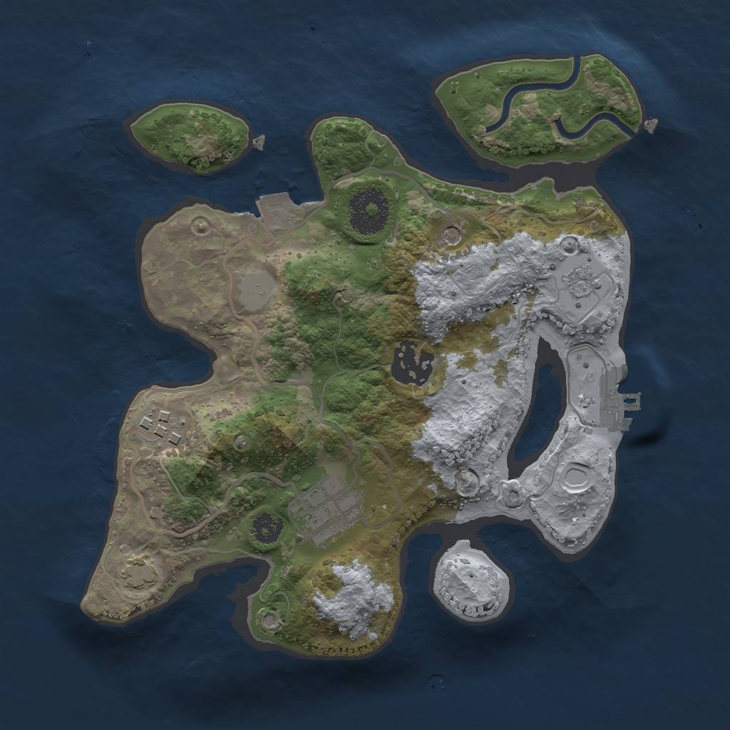 Rust Map: Procedural Map, Size: 2500, Seed: 647049162, 10 Monuments
