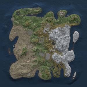 Thumbnail Rust Map: Procedural Map, Size: 3500, Seed: 121512, 16 Monuments