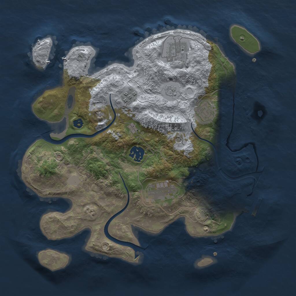 Rust Map: Procedural Map, Size: 3000, Seed: 1529998878, 10 Monuments