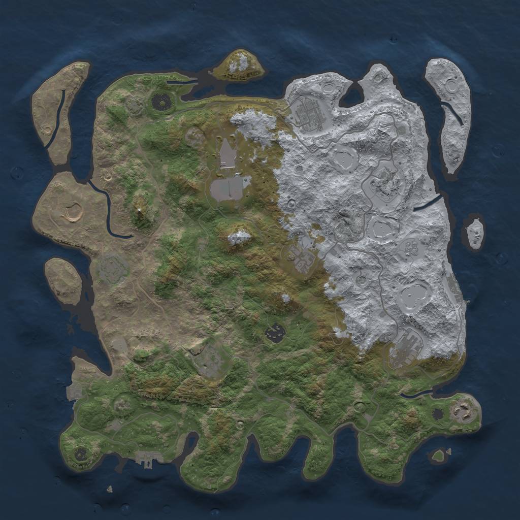 Rust Map: Procedural Map, Size: 4100, Seed: 11998923, 18 Monuments
