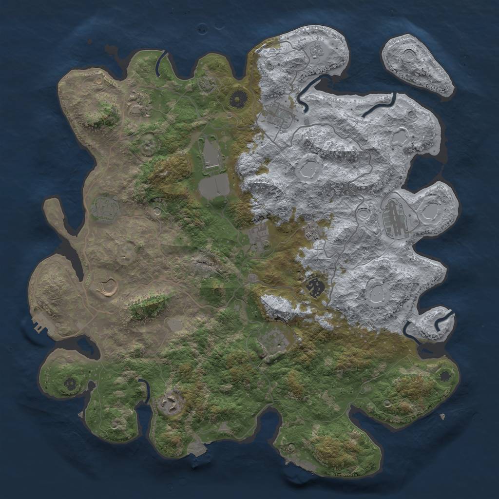 Rust Map: Procedural Map, Size: 4200, Seed: 728334229, 19 Monuments