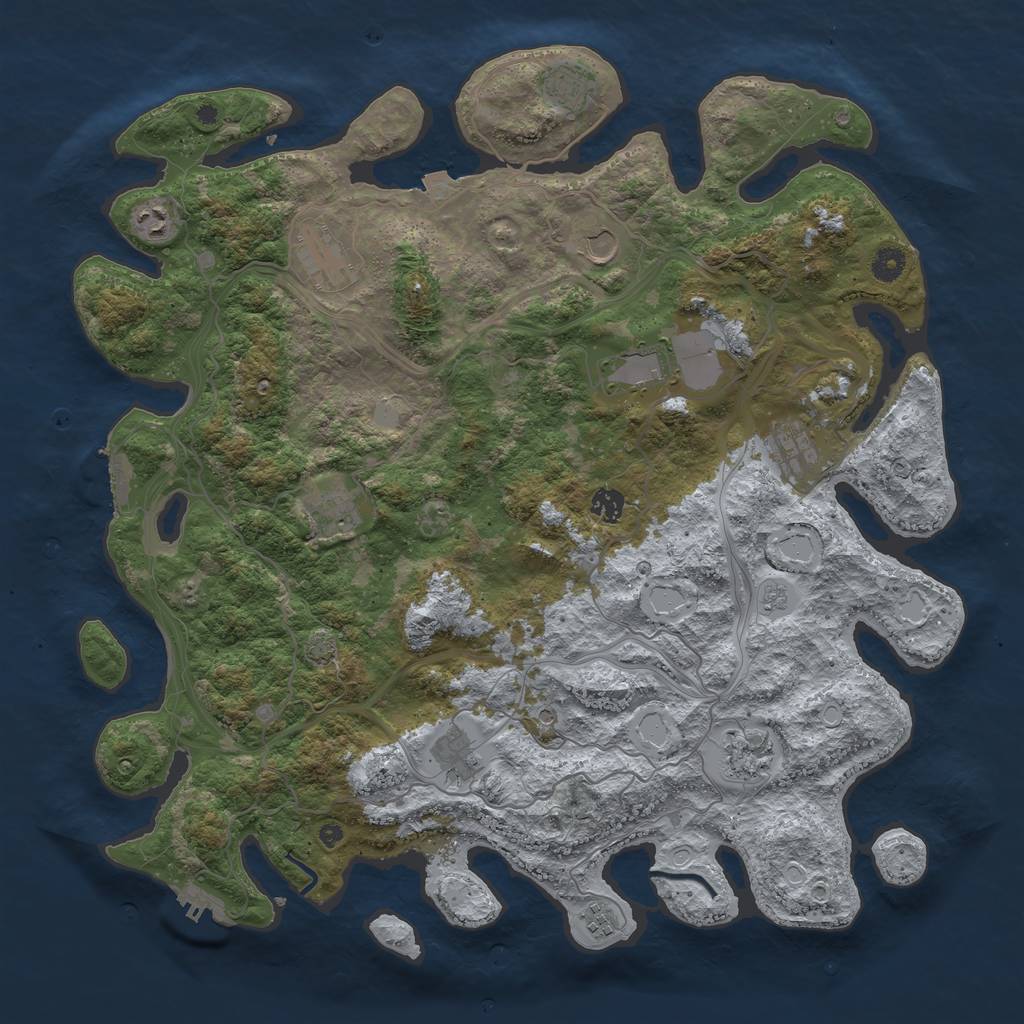Rust Map: Procedural Map, Size: 4500, Seed: 145339032, 19 Monuments