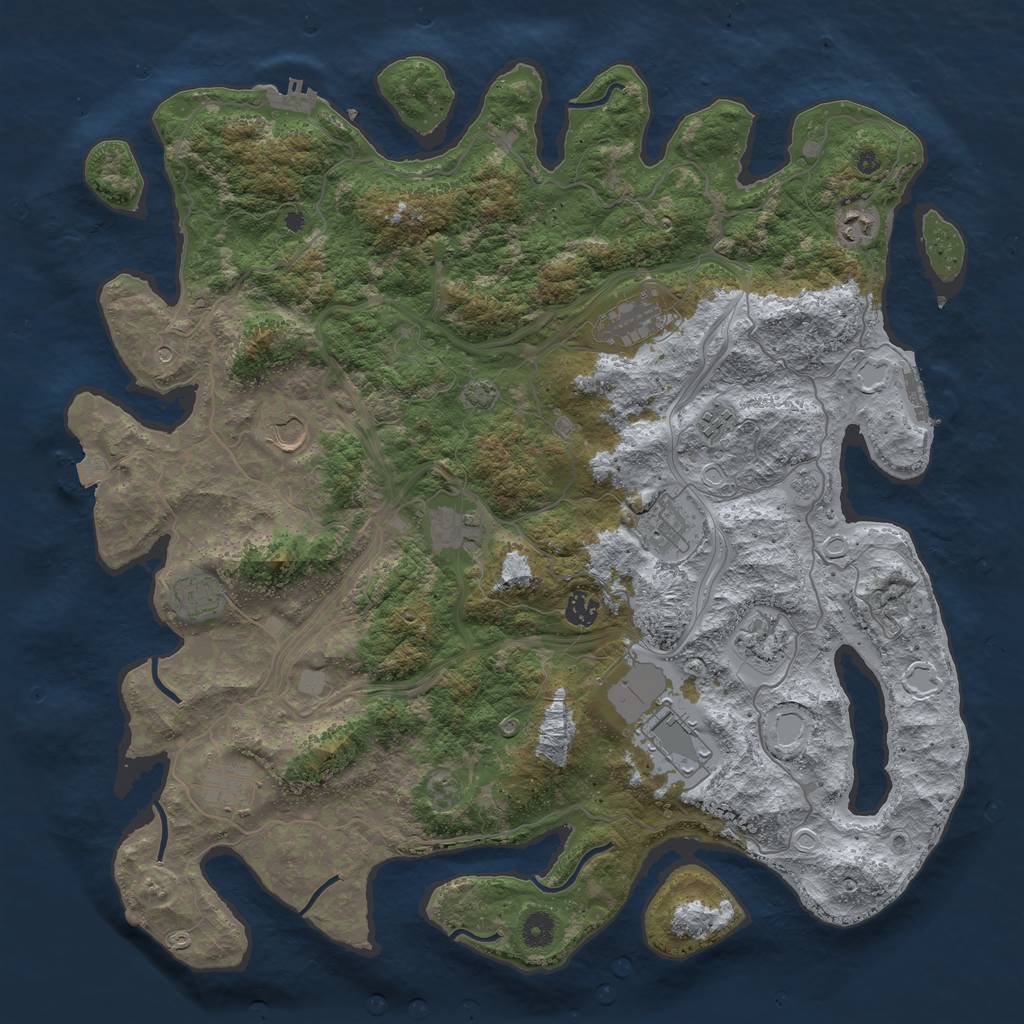 Rust Map: Procedural Map, Size: 4500, Seed: 540561704, 19 Monuments