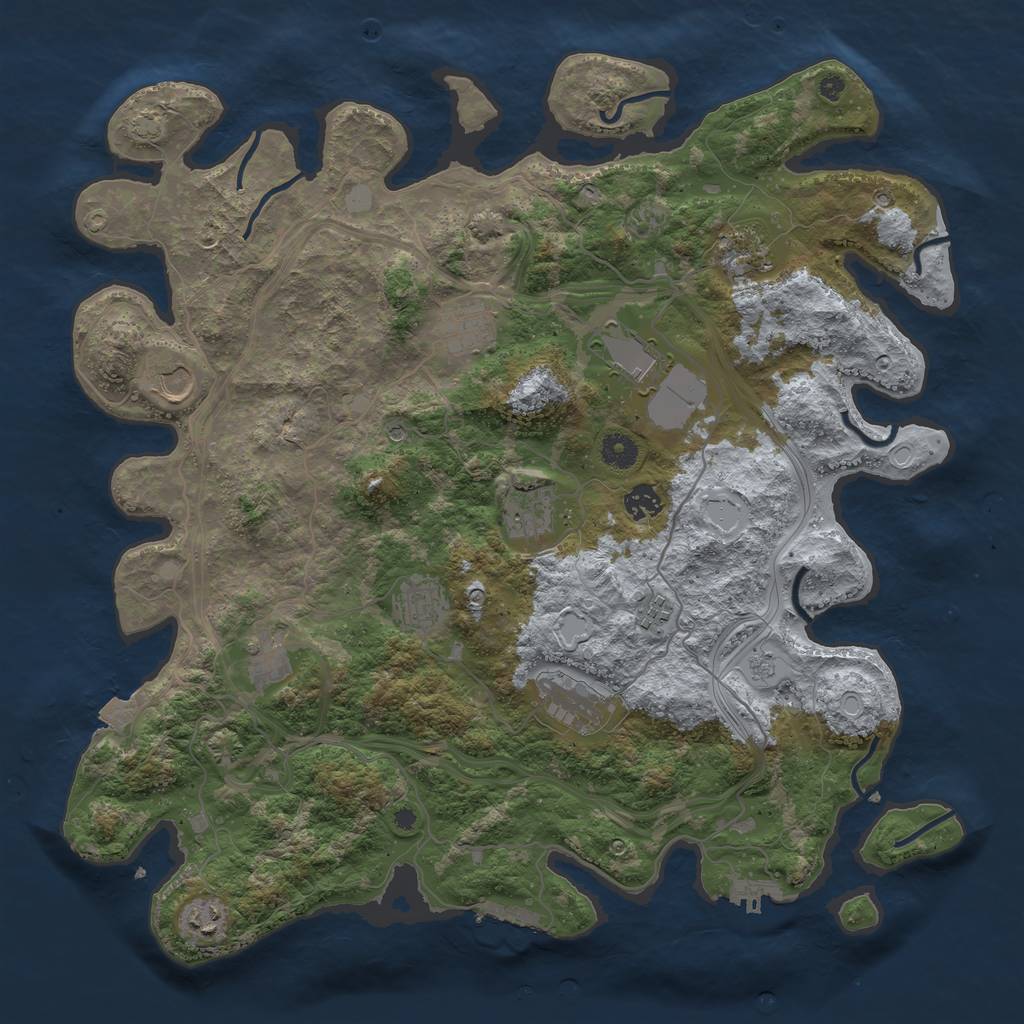 Rust Map: Procedural Map, Size: 4250, Seed: 793629655, 19 Monuments