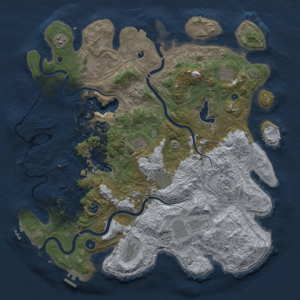 Rust Map: Procedural Map, Size: 4500, Seed: 428181669, 16 Monuments