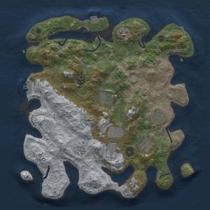 Thumbnail Rust Map: Procedural Map, Size: 3500, Seed: 2033424685, 14 Monuments