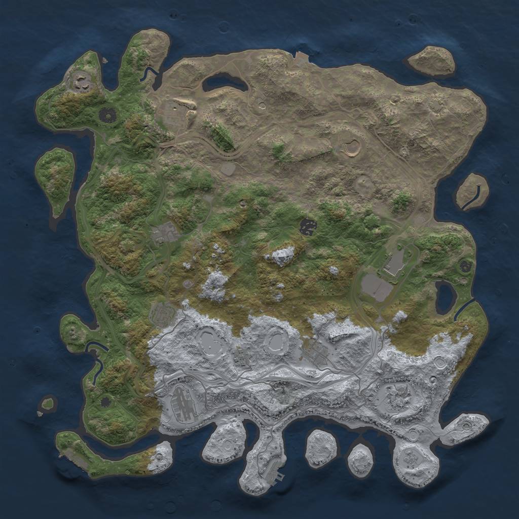 Rust Map: Procedural Map, Size: 4500, Seed: 830080827, 19 Monuments