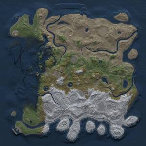 Thumbnail Rust Map: Procedural Map, Size: 4500, Seed: 830080827, 17 Monuments