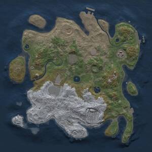 Thumbnail Rust Map: Procedural Map, Size: 3500, Seed: 998092, 12 Monuments