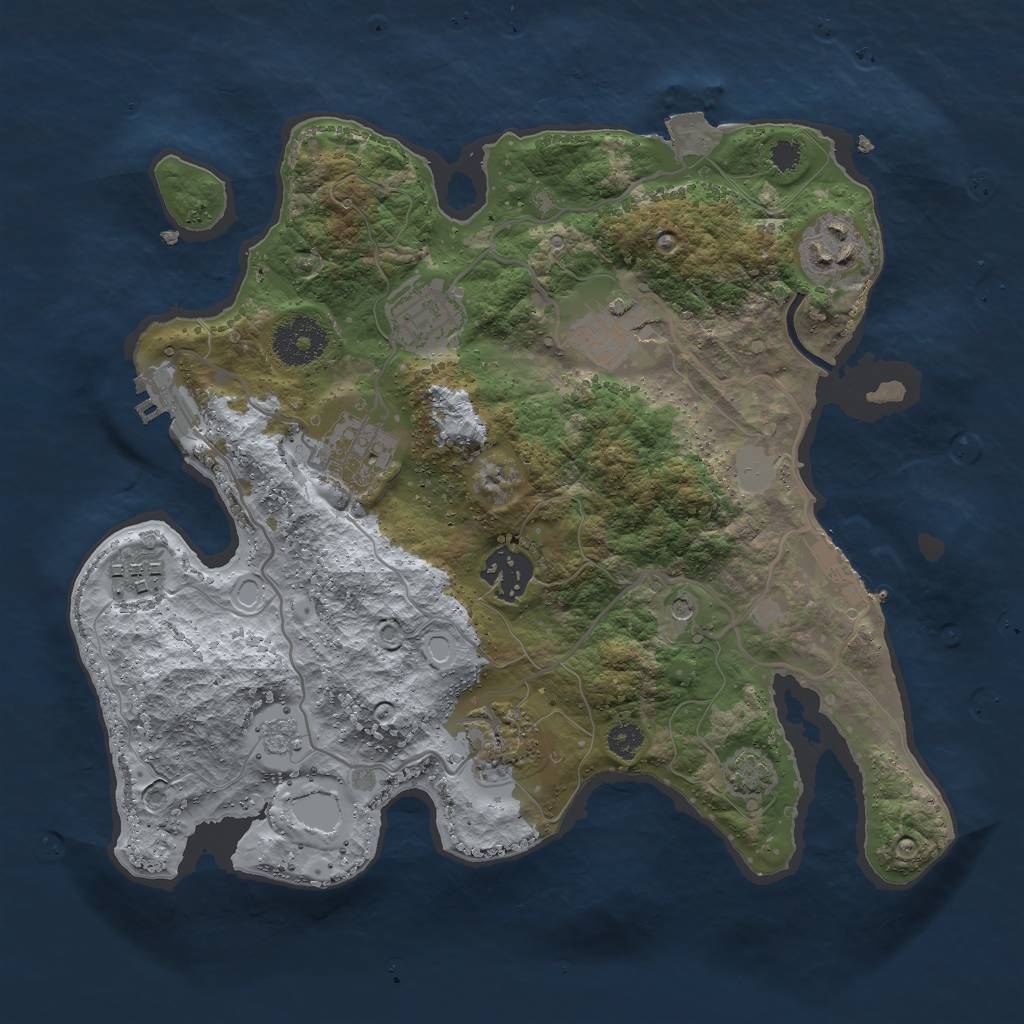 Rust Map: Procedural Map, Size: 3000, Seed: 29881, 15 Monuments