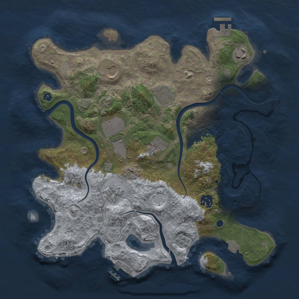 Rust Map: Procedural Map, Size: 3500, Seed: 208196871, 14 Monuments