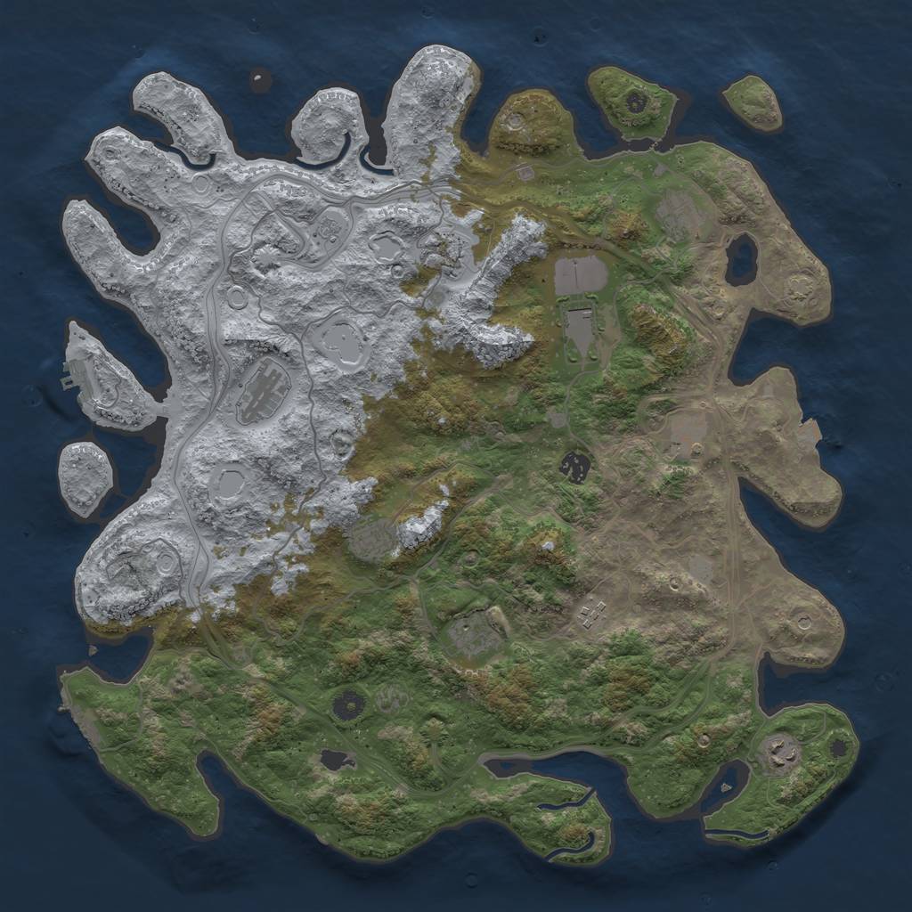 Rust Map: Procedural Map, Size: 4500, Seed: 687618702, 18 Monuments